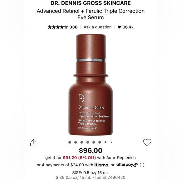 Dr. Dennis Gross Advanced Retinol + Ferulic Triple Correction Eye Serum - Picture 2 of 2